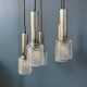 Lampe suspendue en cascade de verre cristal du milieu du siècle