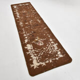 3x10 neutal brown felt vintage runner rug,85x307cm