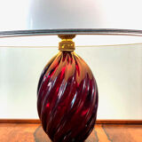 Murano red glass lamp for Venini