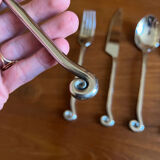 5 stainless steel cutlery sets with spiral handles