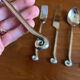 5 stainless steel cutlery sets with spiral handles