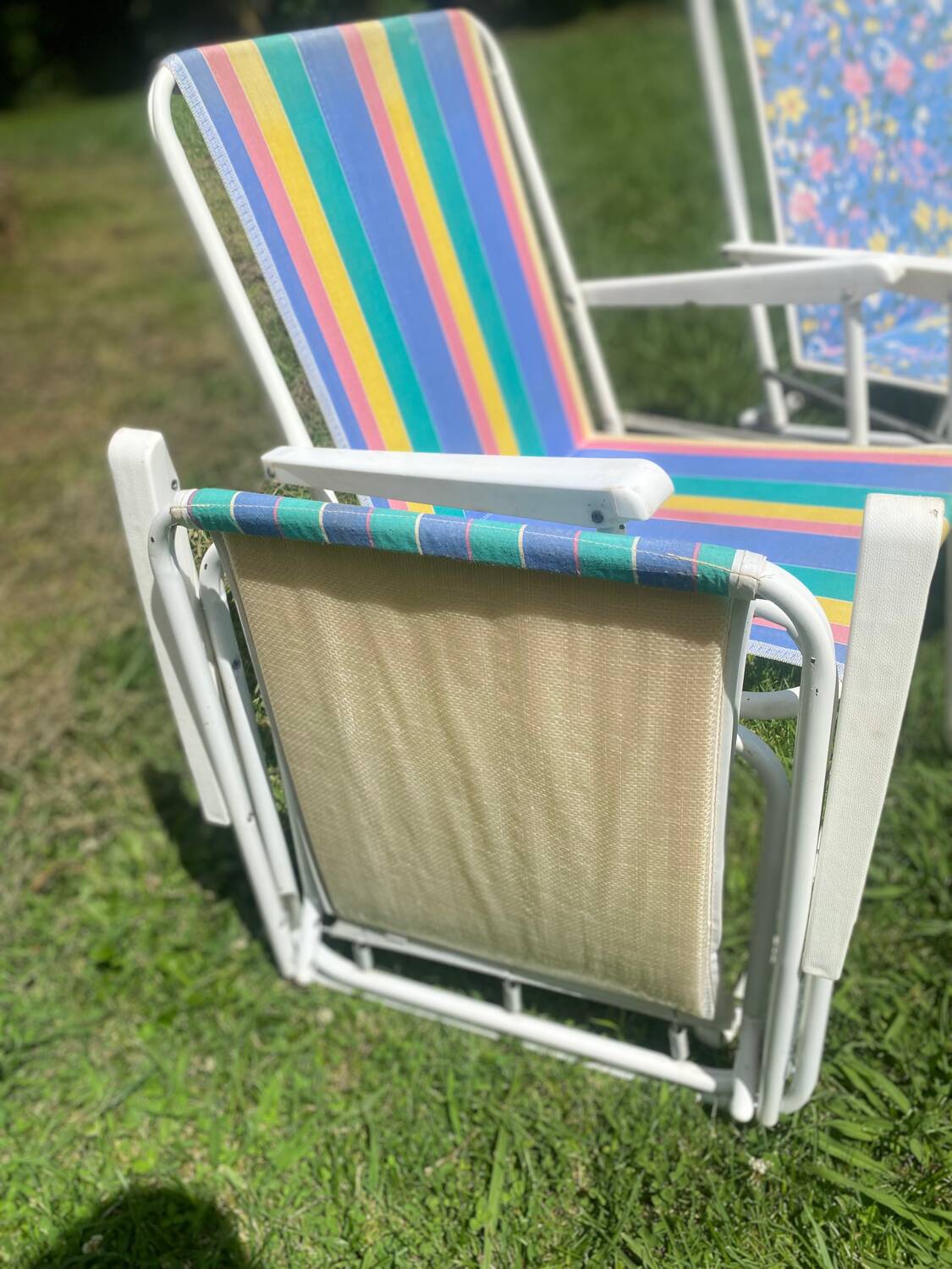 Striped camping chair