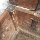 Old solid oak chest early XVIII Brutalist