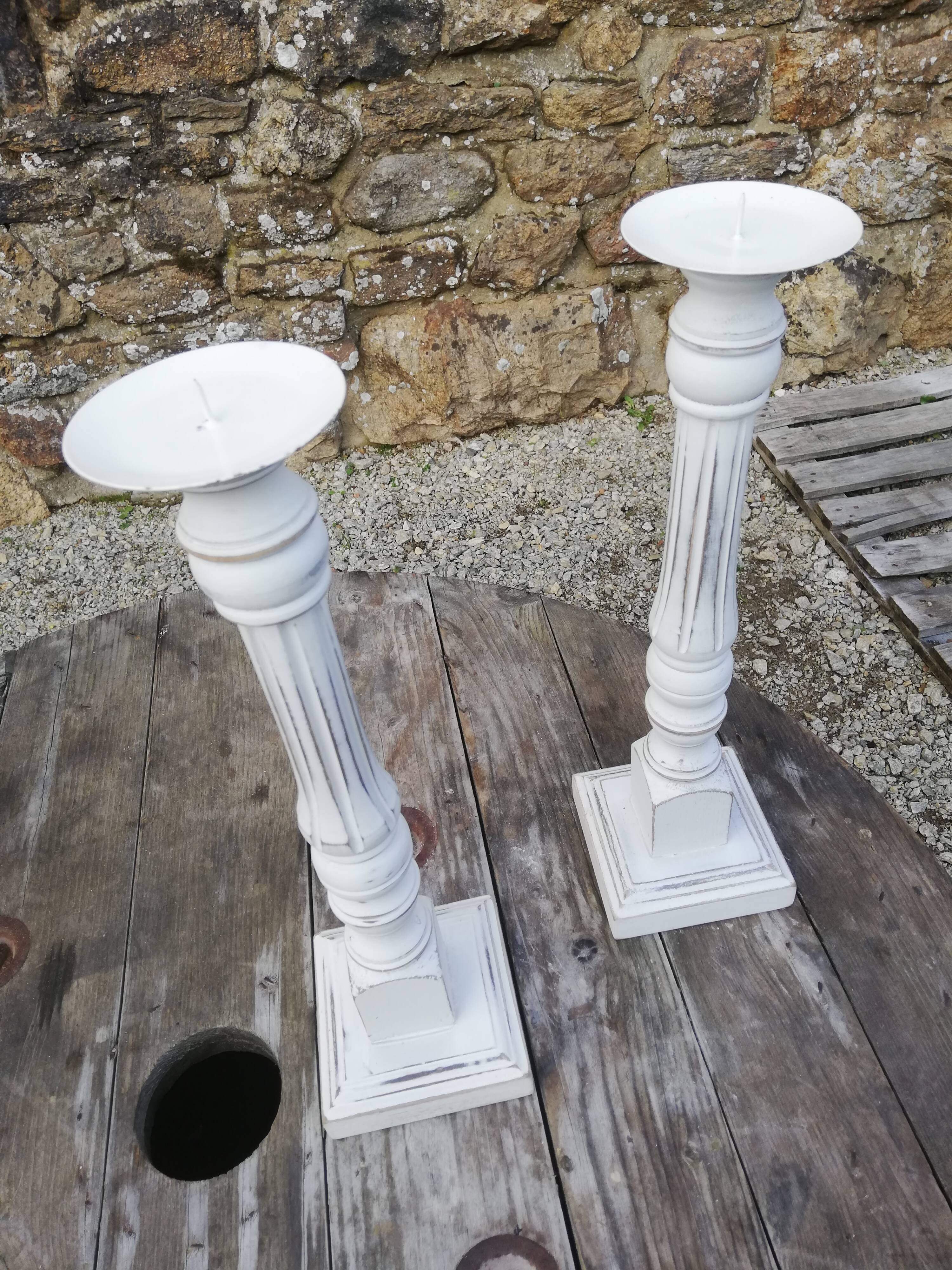 Wooden candle holder