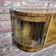 Rare 3-Zone Art Deco Walnut Wall Display Cabinet with Slatted Glass Doors