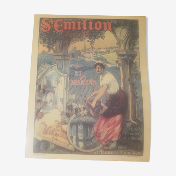 Affiche Saint Emilion ancienne