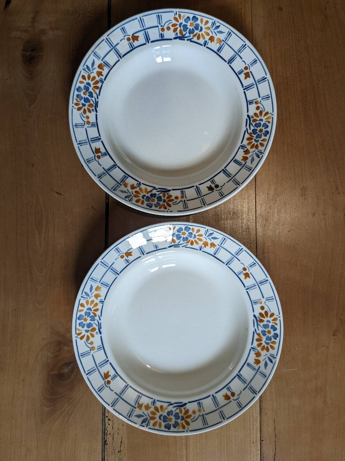 Two Badonviller Chaville soup plates