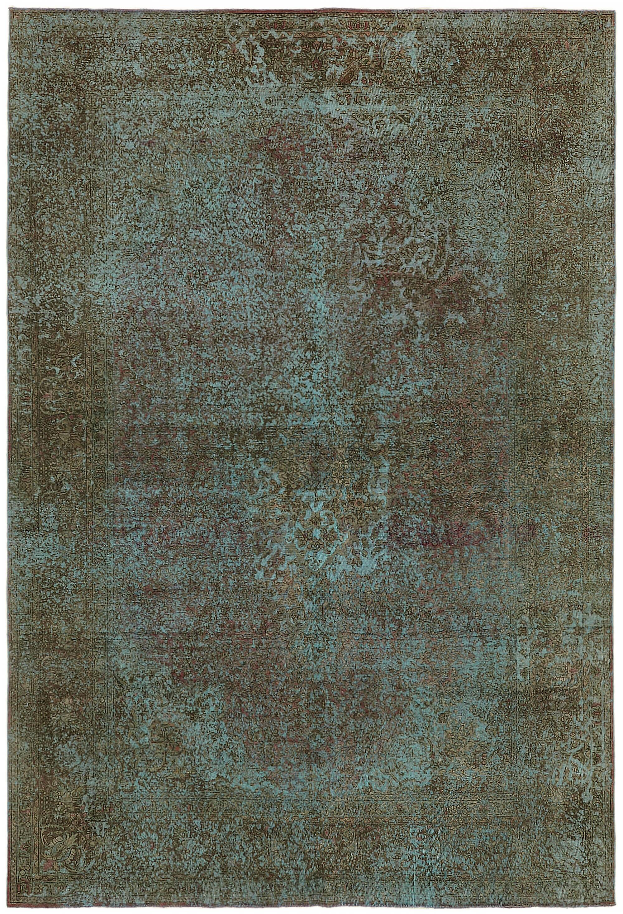 Handmade Oriental Decorative 1980s 243 cm x 350 cm Turquoise Wool Carpet