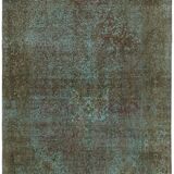 Handmade Oriental Decorative 1980s 243 cm x 350 cm Turquoise Wool Carpet