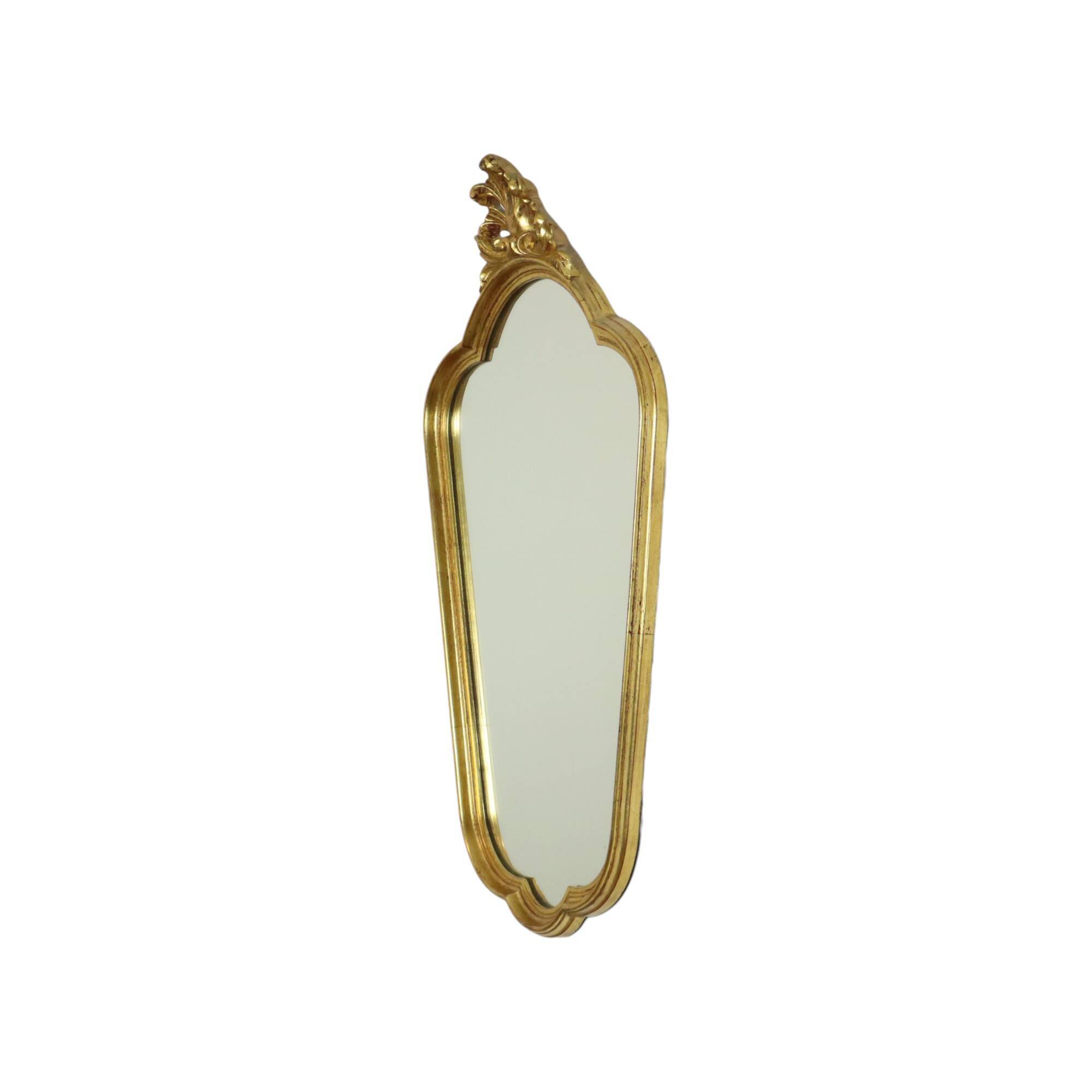 Mid Century Gold Baroque Mirror Crested Mirror Resin Acanthus