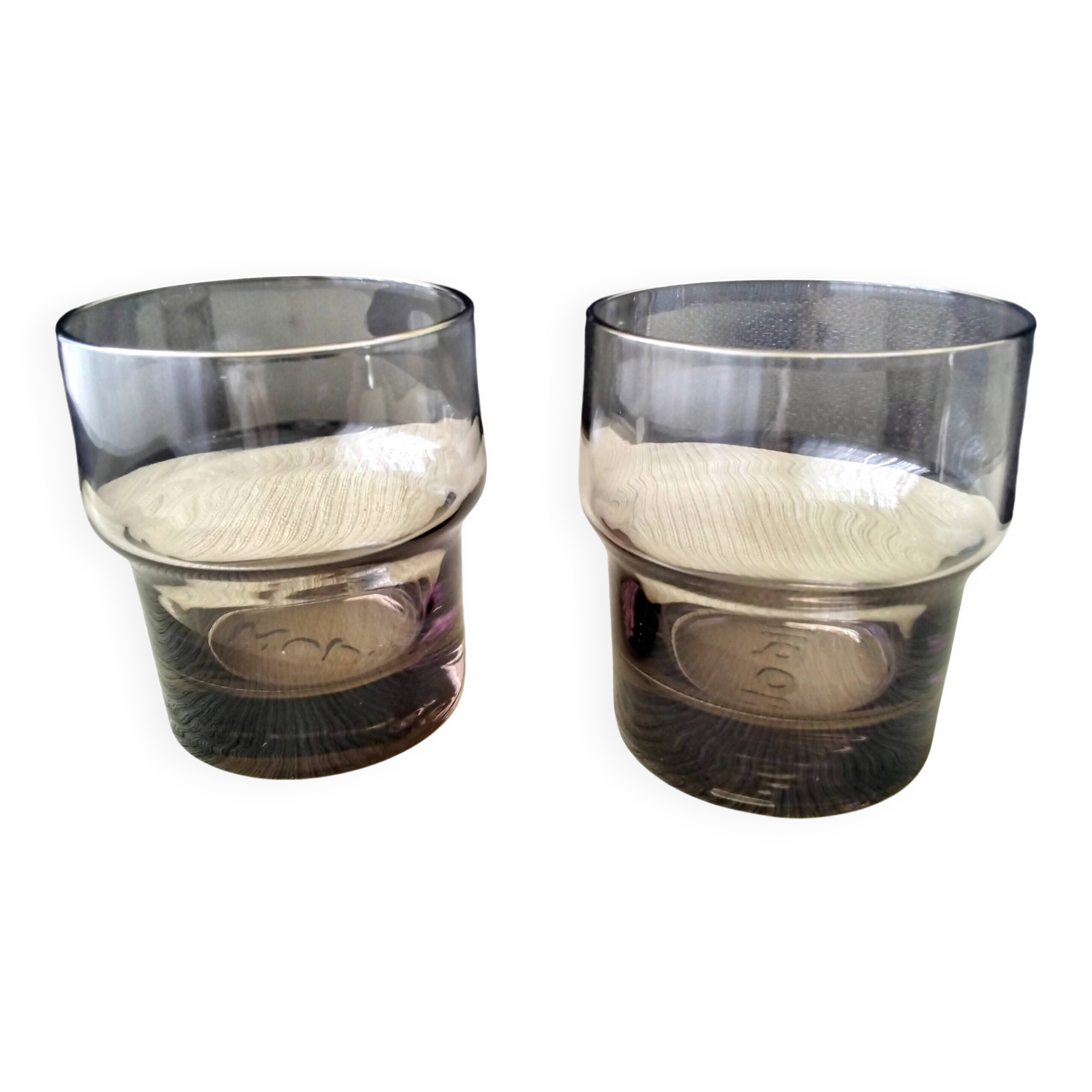 Pair of smoke-coloured glasses Mobil 1970s