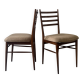 Set of 2 wire wood chairs in the style of Gio Ponti, Italy 1970.