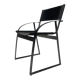 Vintage chair in saddle leather black steel 1970s