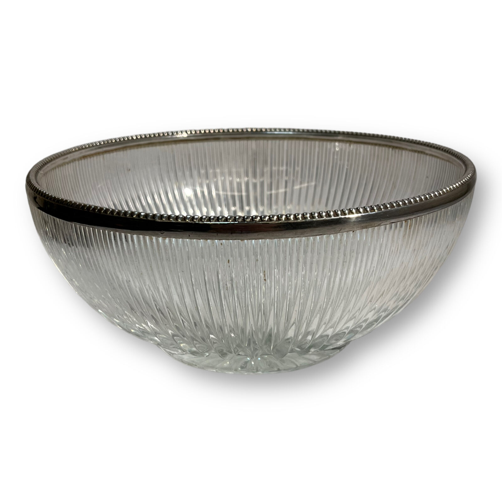 Salad bowl in crystal and solid silver verlys