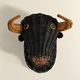Rare polychrome wicker bull's head trophy, circa 1950.