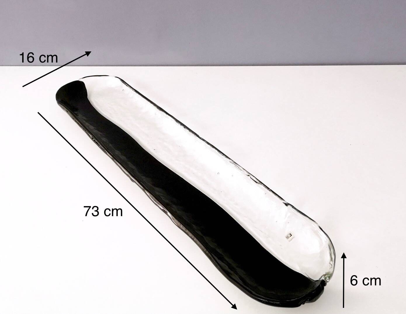 Long Black and Transparent Murano Glass Centerpiece by Aureliano Toso, Labe