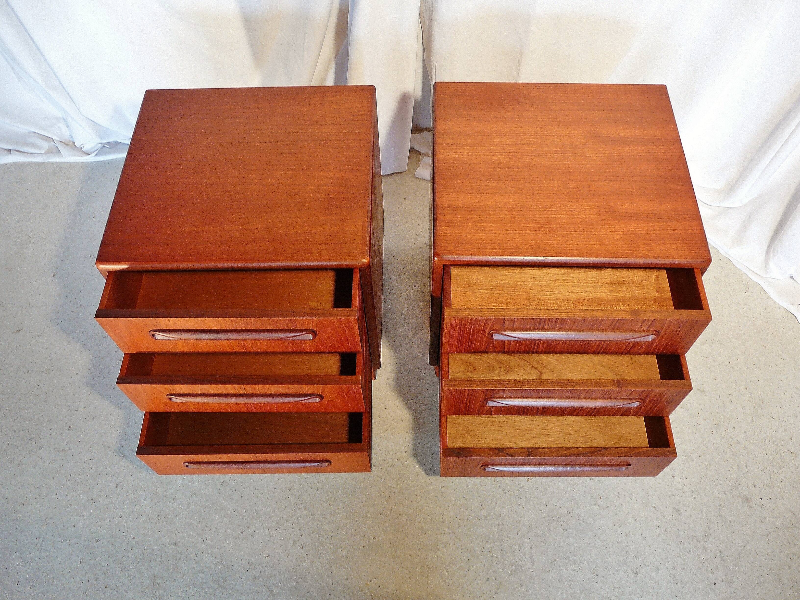 Pair of Scandinavian teak bedside tables G plan