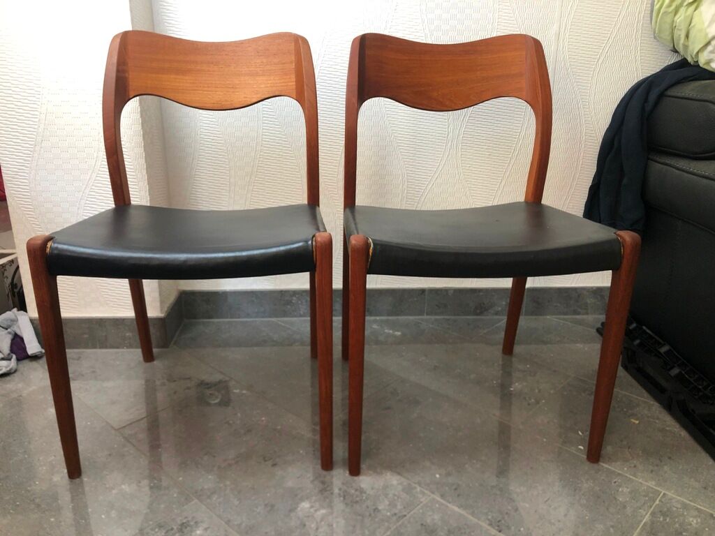 4 Danish jlmoller chairs from the 50s