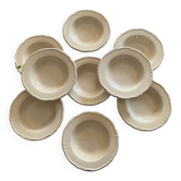 Series of 9 hollow earthenware plates Moulin des Loups
