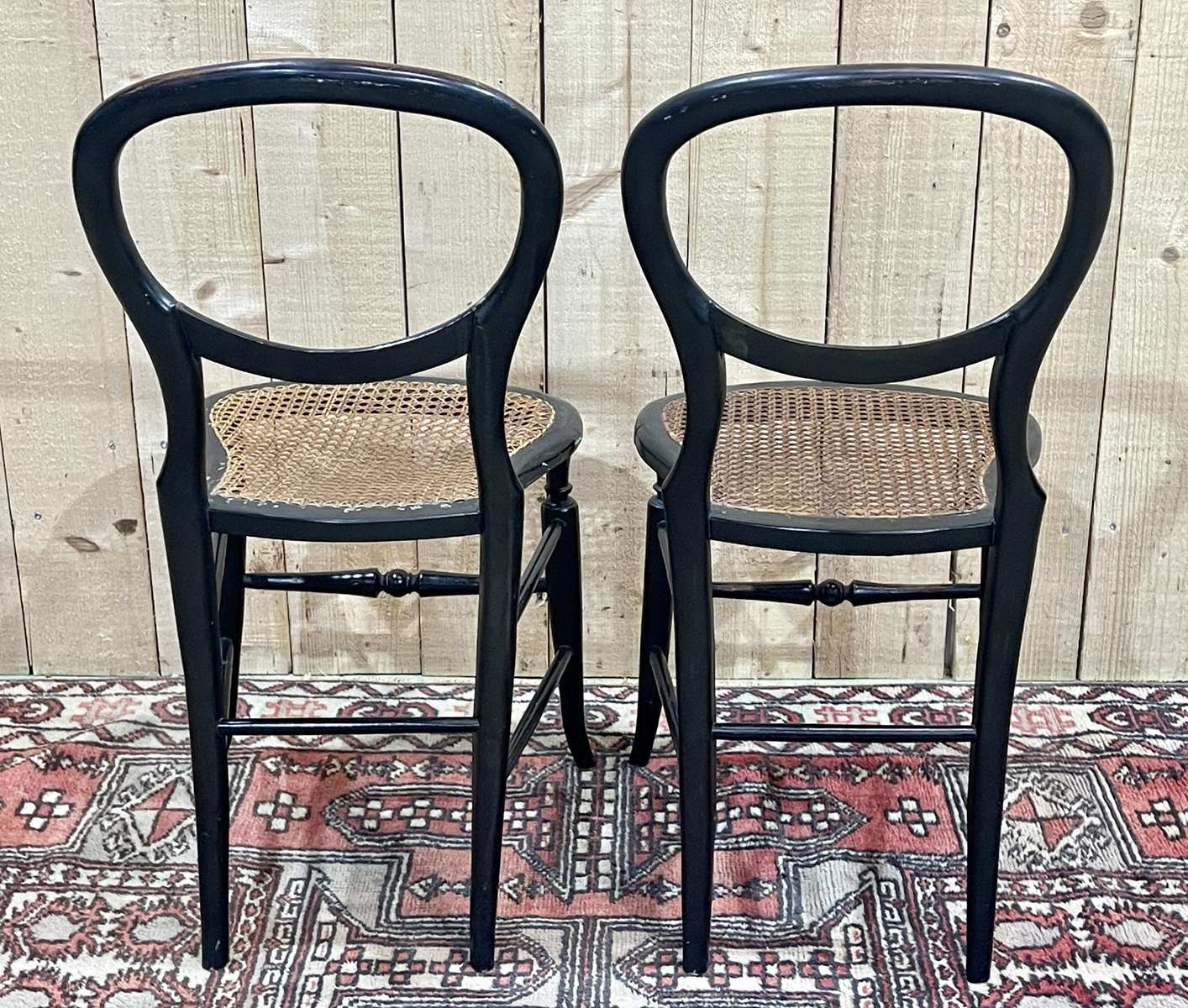 Pair of chairs Napoleon III XIXth in norci wood and mother-of-pearl inlay