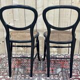Pair of chairs Napoleon III XIXth in norci wood and mother-of-pearl inlay