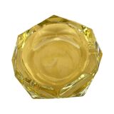 Cendrier en cristal jaune, Crystalex Bohemia Novy Bor, Tchécoslovaquie, années 1960.