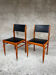 2 chaises en bois et skaï style scandinave