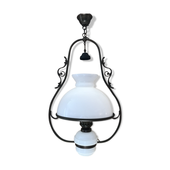 Suspension avec opaline blanche