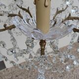 Lustre ancien bronze et cristal 8 branches