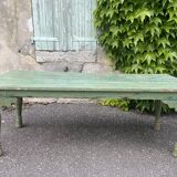 Indian coffee table in green lacquered teak