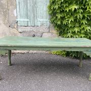 Indian coffee table in green lacquered teak