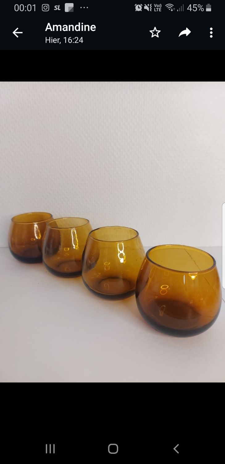 Set of amber glasses