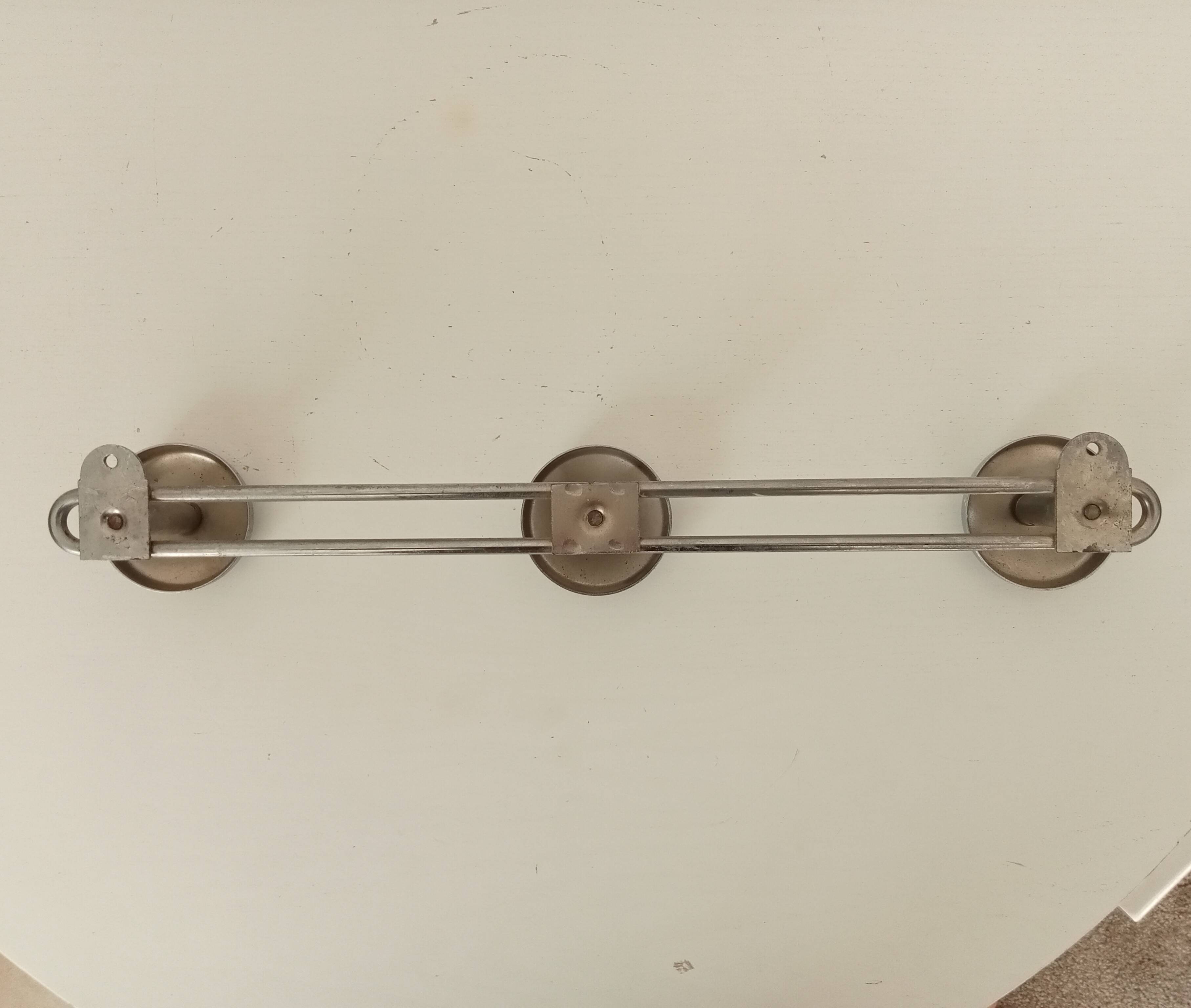 Vintage chrome wall coat rack from the 70s