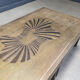 Table basse en laiton gravé vintage, années 1970