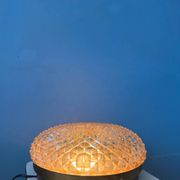 Mid-Century recessed ceiling light in crystal glass
