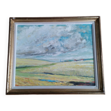 Tableau peinture huile origniale signée G. Carriat Roland Les Blés