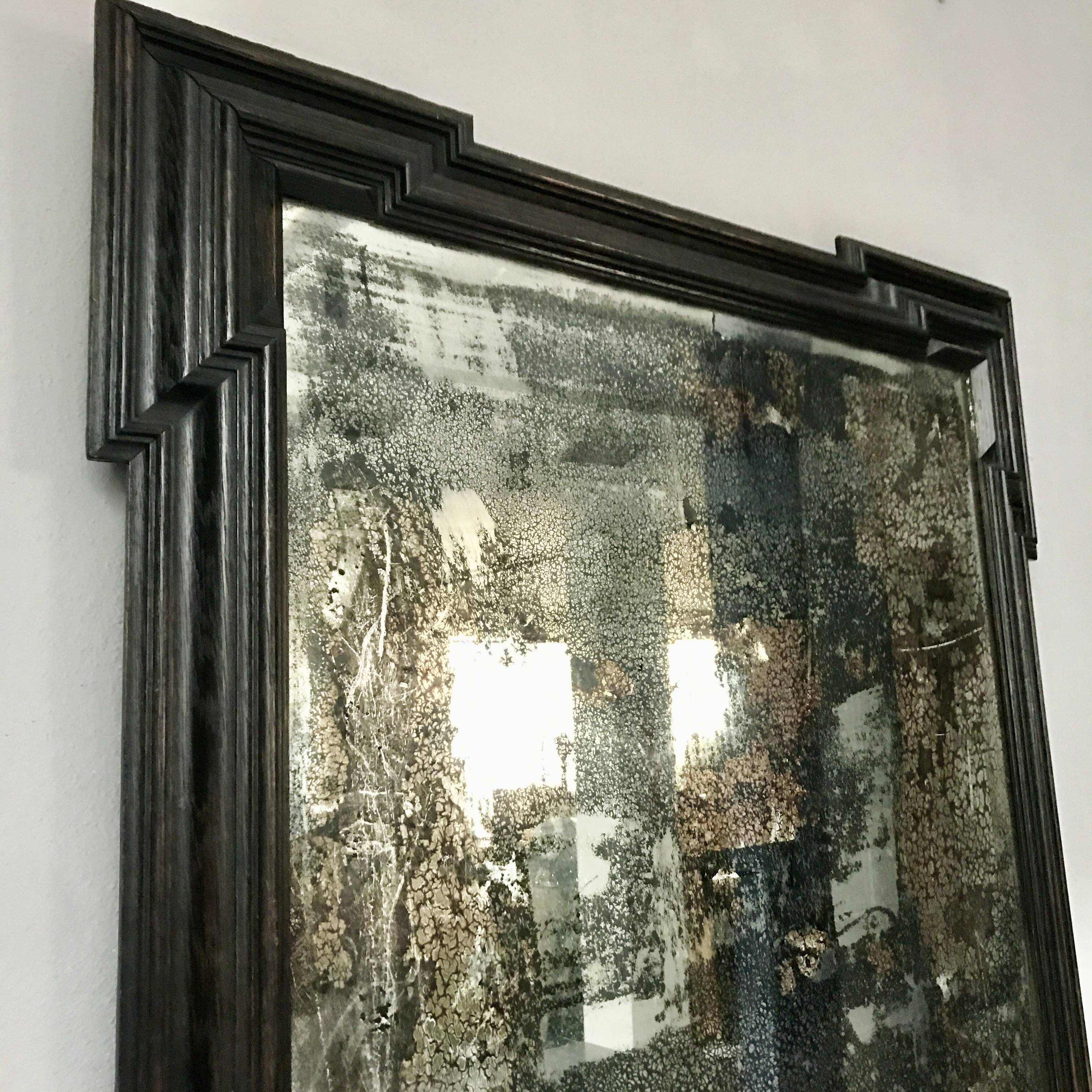 Vintage Gustavian Wood Mirror, 1940s