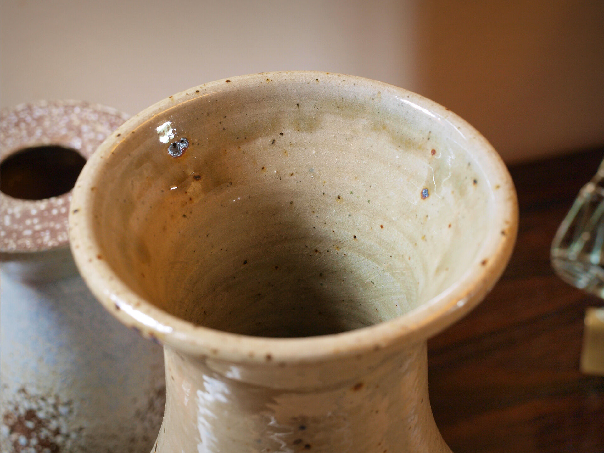 Pyrite sandstone vase by Jean Migeon in La Borne, 60s