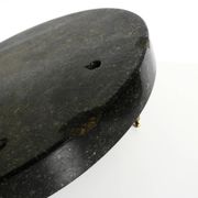 Beautiful, large black granite valet tray featuring a brass peacock, circa