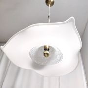 White Murano Glass Pendant Marked La Murrina, Italy, 1980s