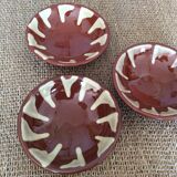 3 glazed terracotta plates