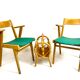 Pair of chair chair bridge design vintage 50
