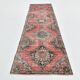 Classic Pattern Red & Green Vintage Runner Rug, 104x344Cm
