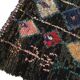 Moroccan Berber carpet Black Boucherouite with diamonds and colorful patterns 192x145cm