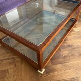 Table basse bois et verre