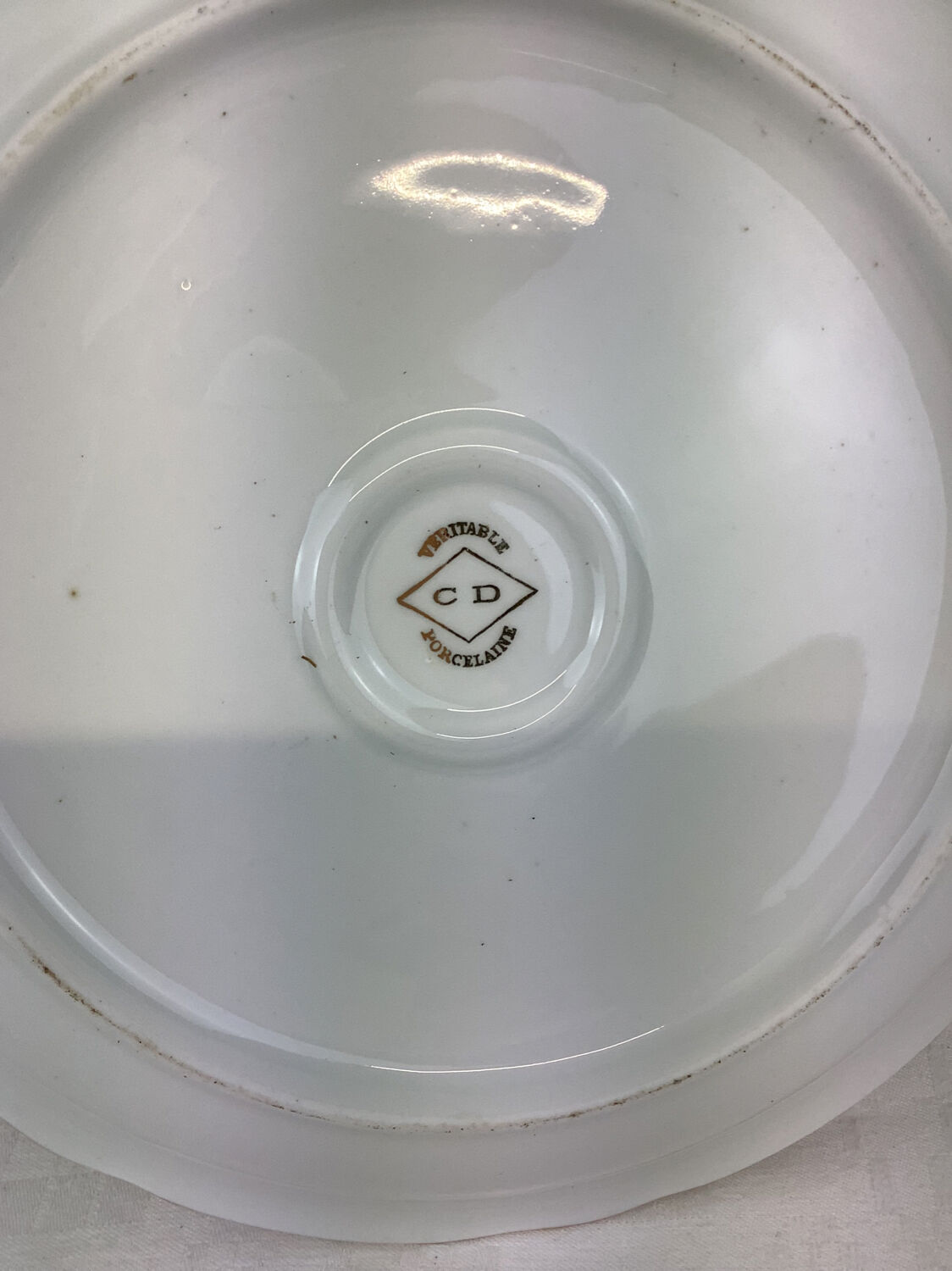 Round hollow dish made in France Limoges Porcelain