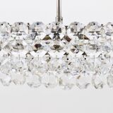 Grand chandelier Bakalowits in nickel and glass with diamond-shaped crystals, 1960s.