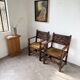 Paire de fauteuils style espagnol bois sculpté 1900