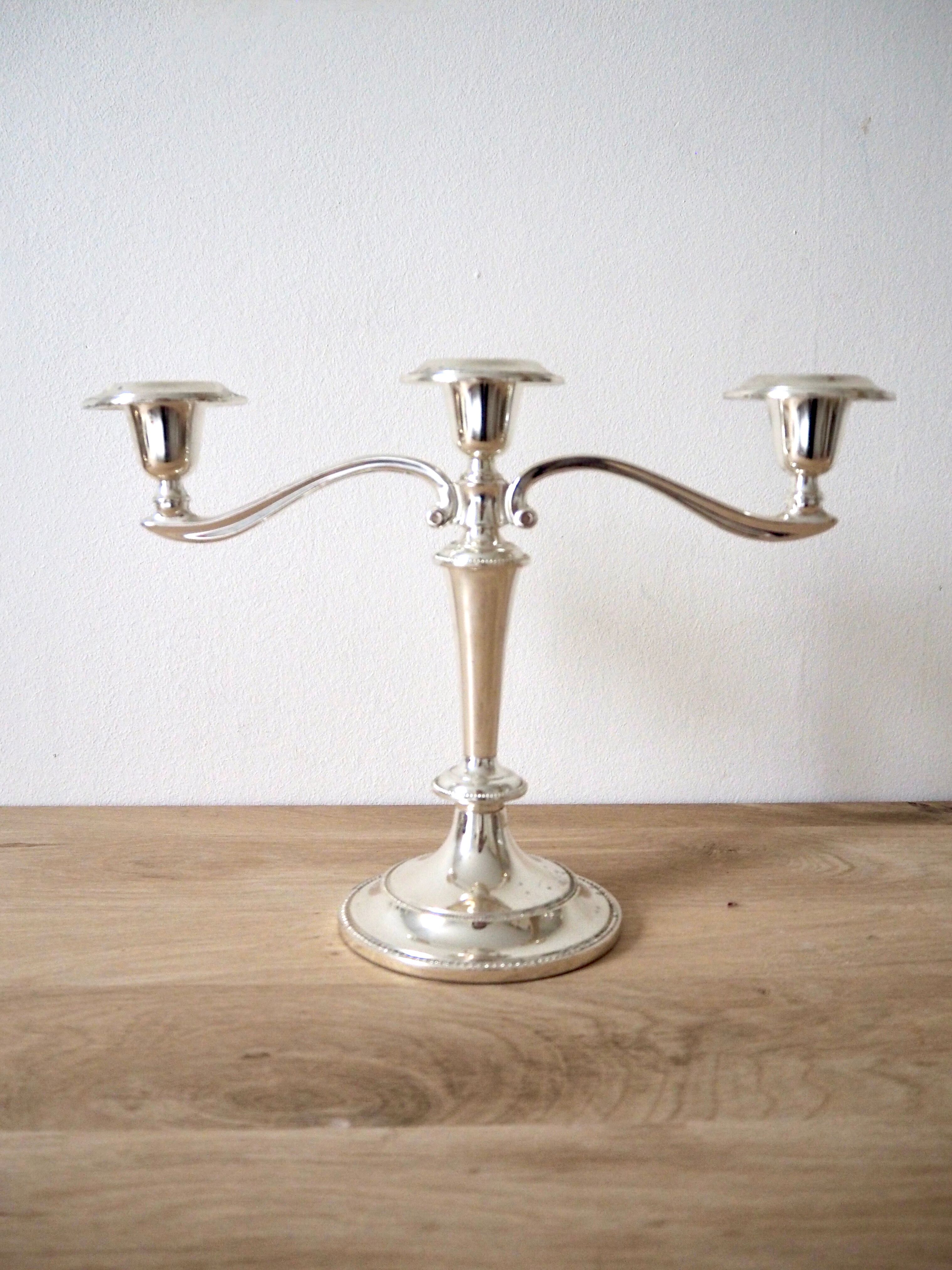 Pair of silver plated candlesticks