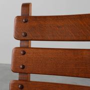 Mid-Century Brutalist Oak and Wicker Chair, Belgium, 1960
